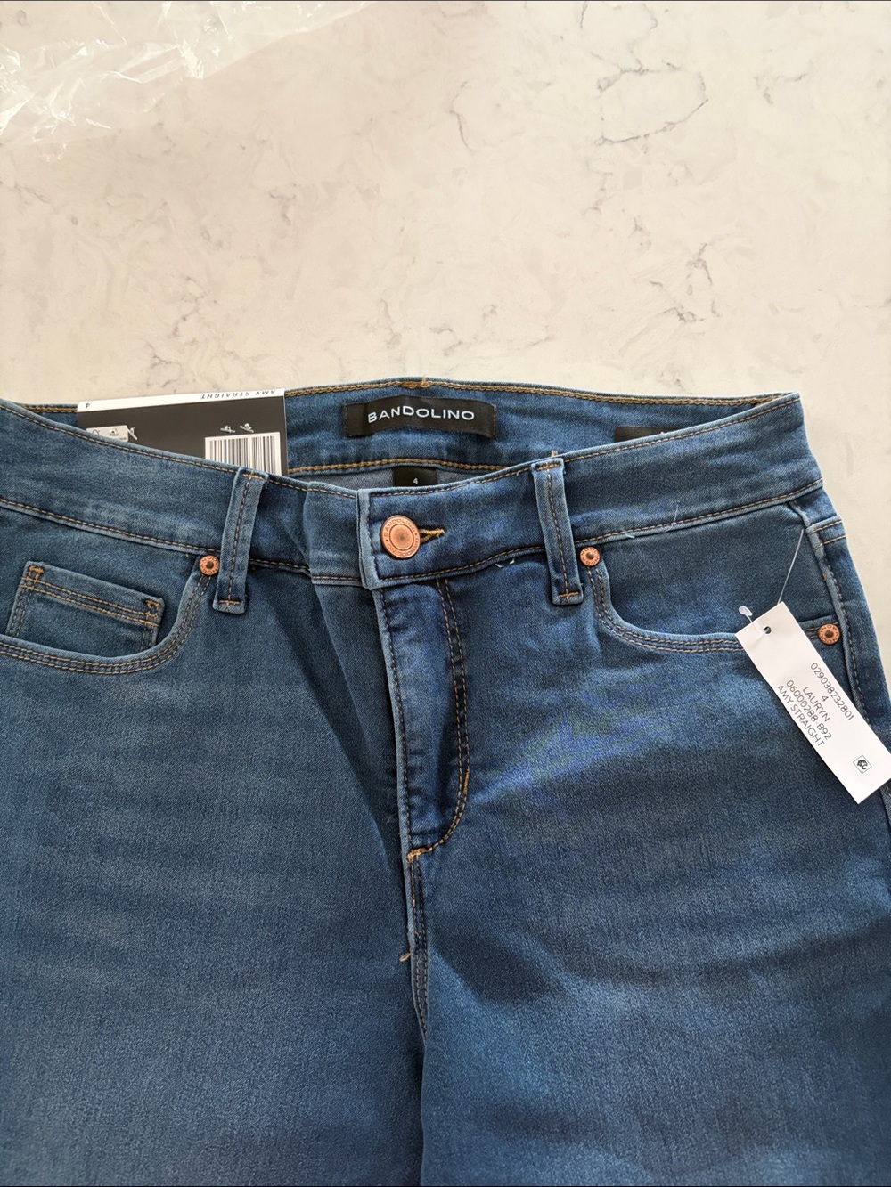 Bandolino Women's Straight Leg Jeans in Classic Blue Denim